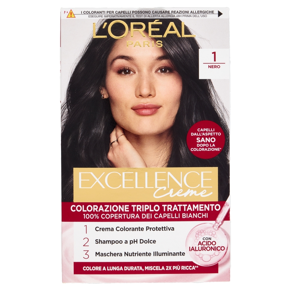 L'Oréal Paris Excellence Creme Colorazione Triplo Trattamento 1 Nero